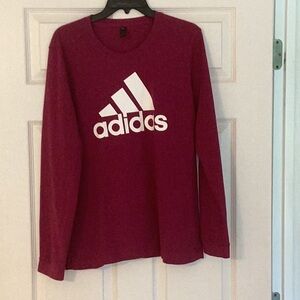 Adidas Burgundy Long Sleeve Shirt